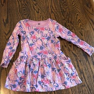 Tea Collection Pink and Blue Floral Kids Dress